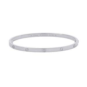 Cartier Love Bracelet SM Small Model 18K White Gold Size 19 B6079219 LOVE Ban...